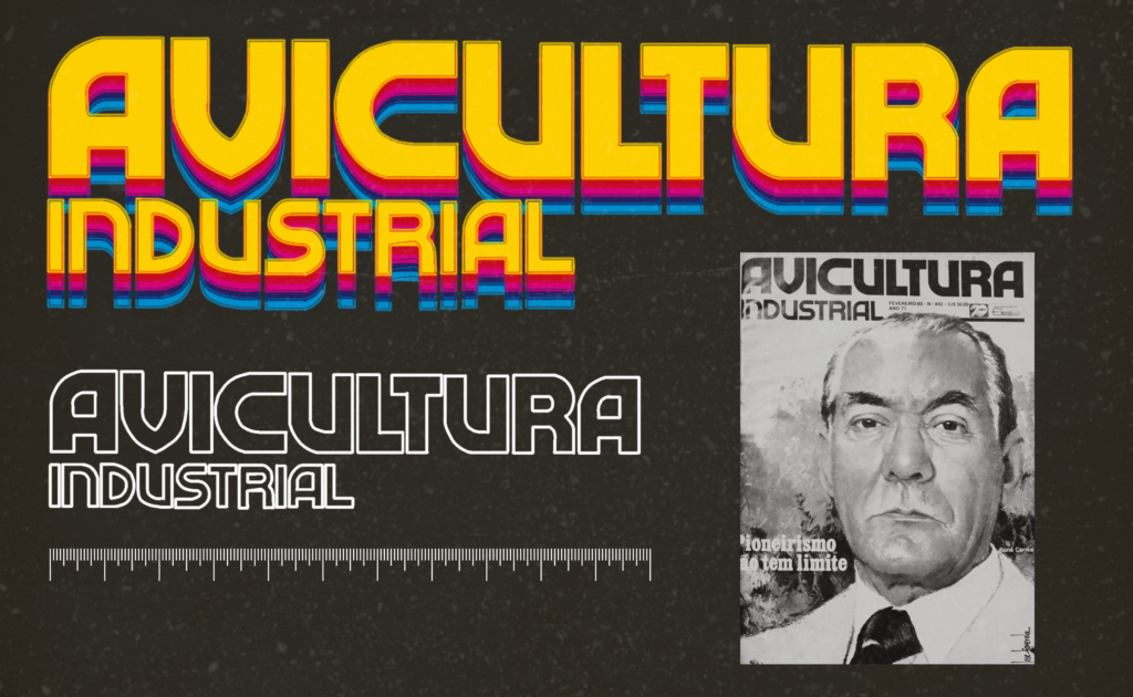 Detalhes da logomarca da revista Avicultura Industrial dos anos 80