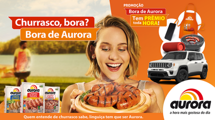 Aurora Alimentos lança campanha e megapromoção nacional: "Churrasco, bora? Bora de Aurora"