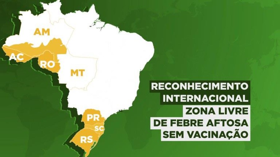 Brasil tem mais seis estados reconhecidos como áreas livres de febre aftosa sem vacinação
