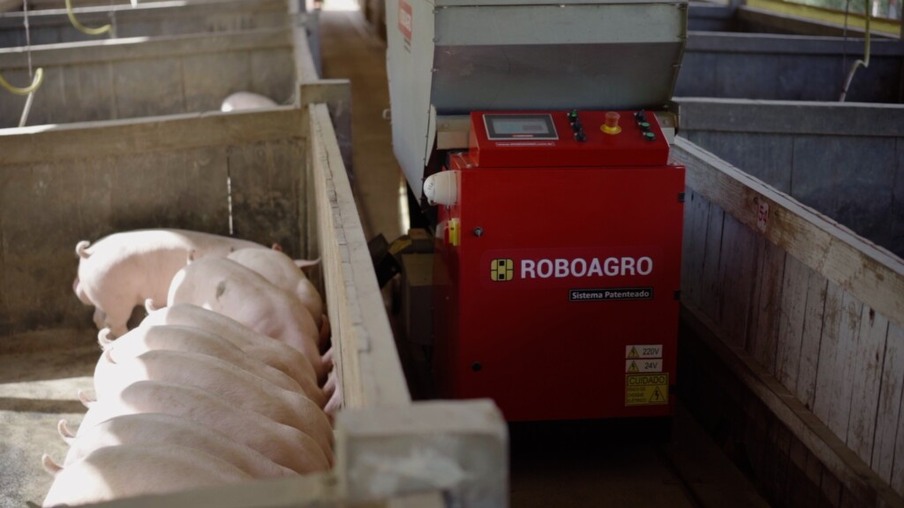 Disparam encomendas de robô brasileiro que alimenta suínos enquanto toca música clássica