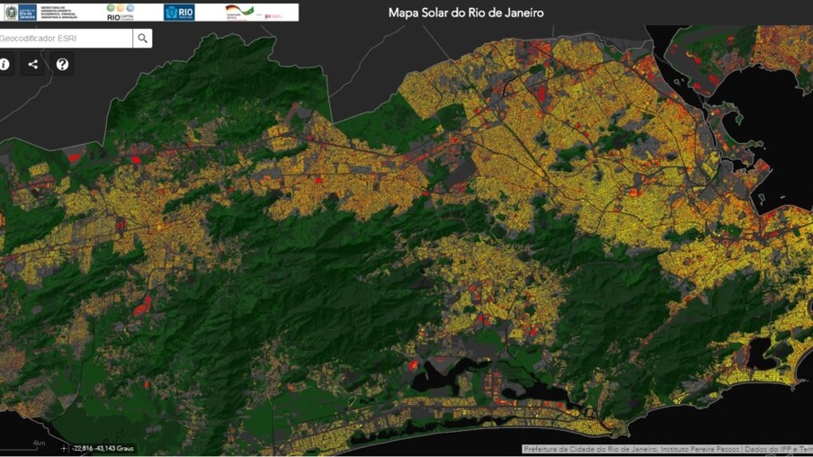 Aplicativo Mapa Solar do Rio de Janeiro mostra potencial de geração fotovoltaica do estado