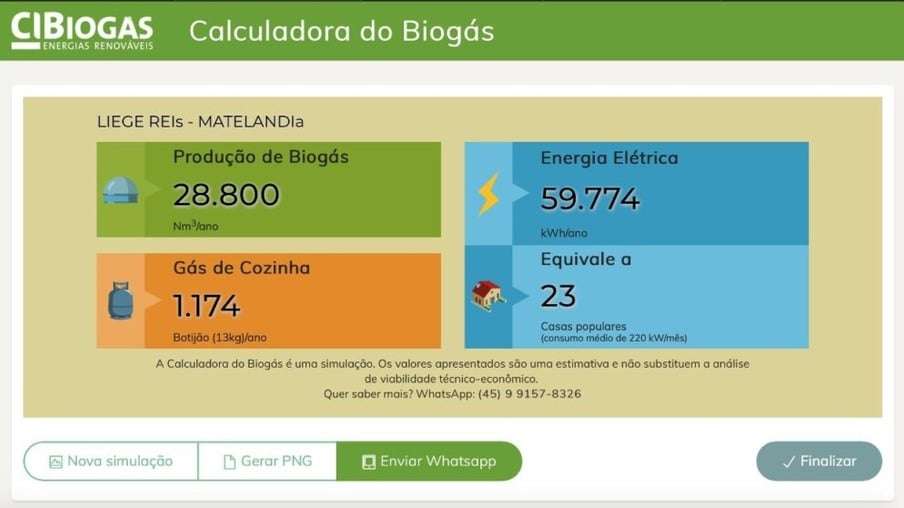 Conheça a calculadora de Biogás