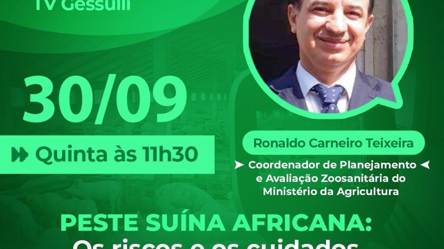 Live, hoje às 11h30, sobre PSA: Os riscos e os cuidados adotados pelo Brasil