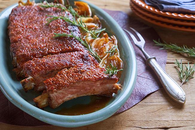 Costelinha suína agridoce assada Costelinha suína agridoce assada