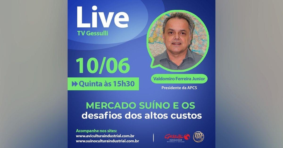 Live sobre impacto da alta do milho e farelo de soja sob os custos dos suínos com Valdomiro Ferreira Junior