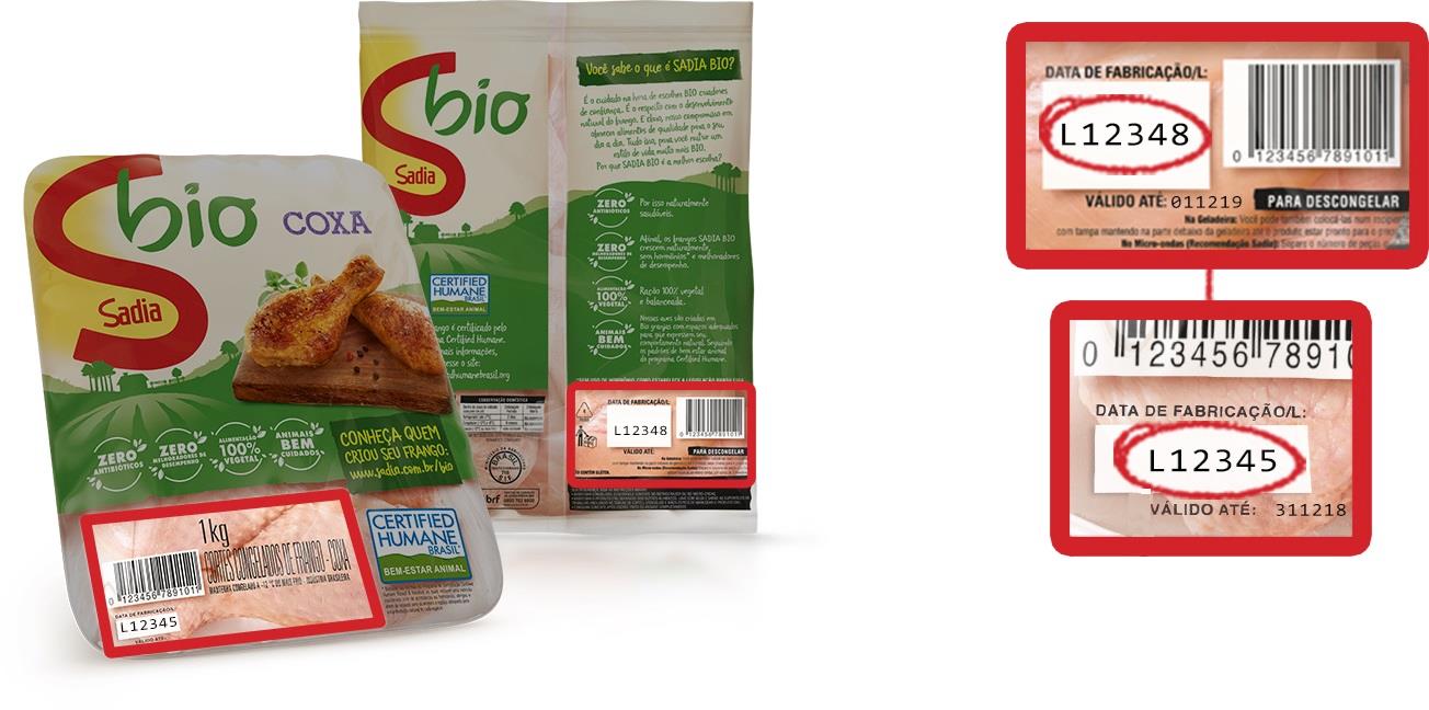 Embalagem de nova linha de cortes de frango da Sadia traz código para rastreabilidade