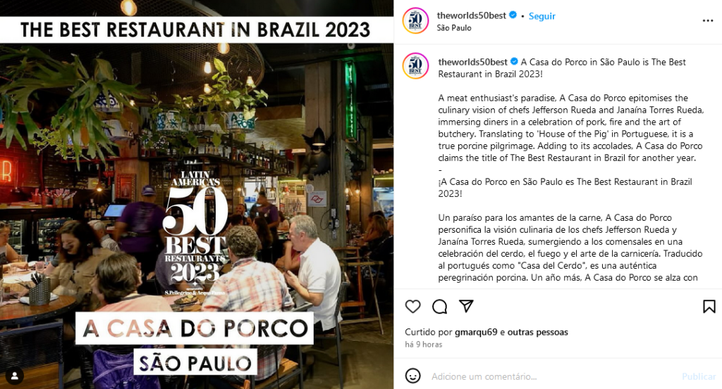 Entrevista com Rueda: proprietário do restaurante A Casa do Porco, recém eleito Melhor  do Brasil e 4º Melhor da América Latina
