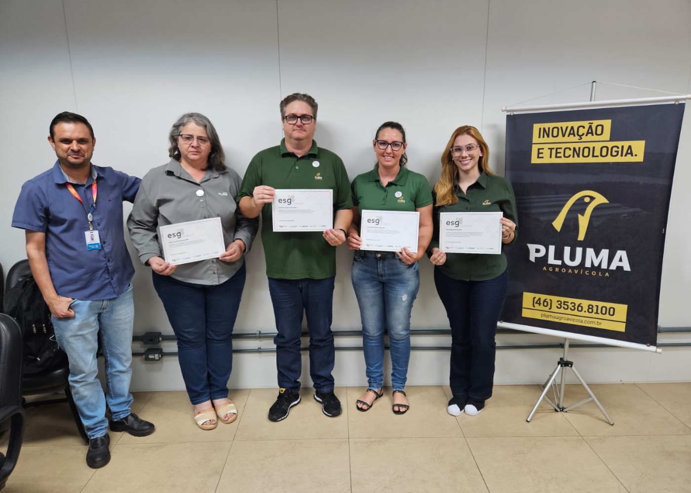 Empresa sustentável: Pluma Agroavícola recebe Selo ESG do Sistema Fiep