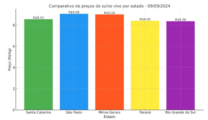 Economia no campo: preço do suíno vivo registra alta no RS e mantém estabilidade em outras regiões do Brasil