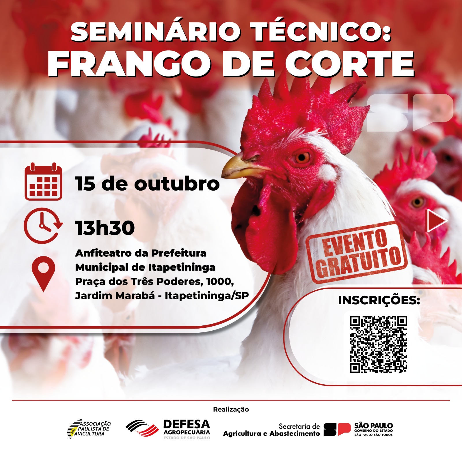 Sanidade avícola em foco: seminário técnico sobre frango de corte reunirá especialistas em Itapetininga