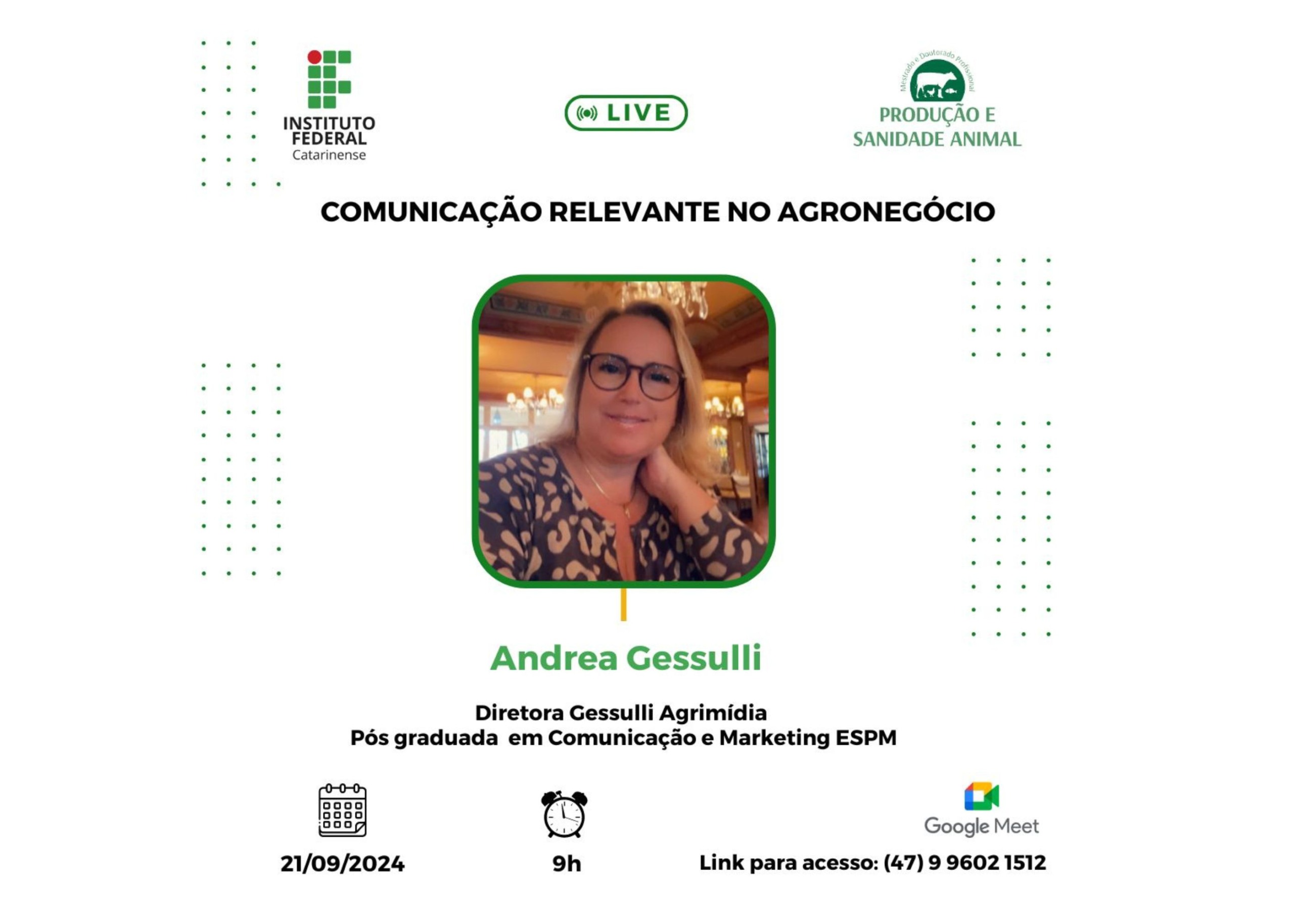 Diretora da Agrimidia abordará o tema "Comunicação no Agro" em palestra para Instituto Federal de Santa Catarinene (IFC)