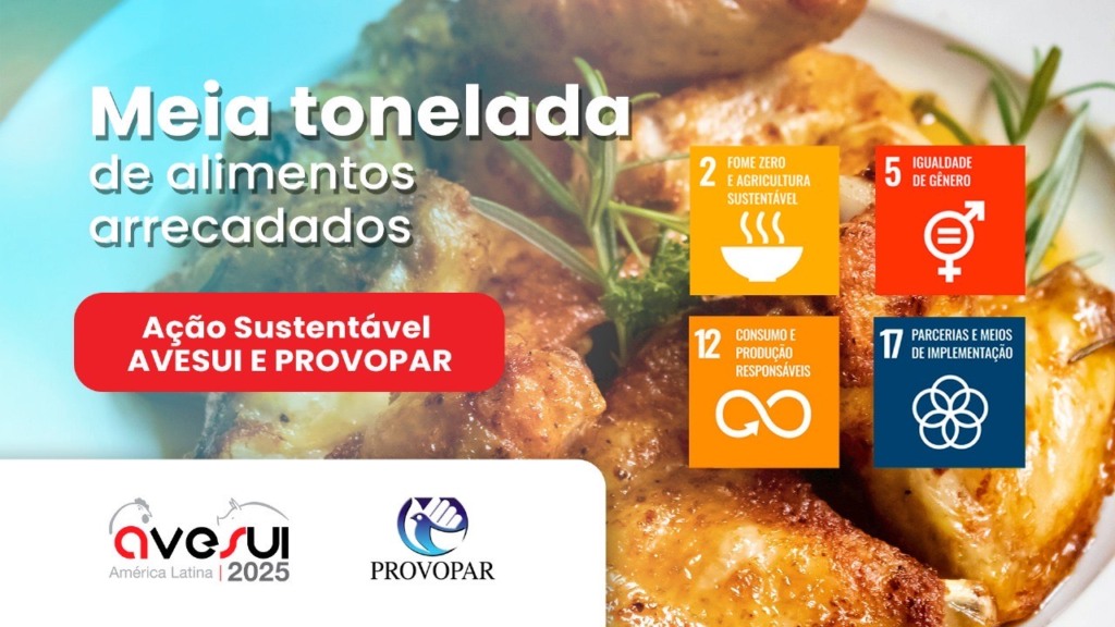 Ações sustentáveis da AveSui 2025 arrecadam meia tonelada de alimentos e reforçam compromisso com o desenvolvimento social Ações sustentáveis da AveSui 2025 arrecadam meia tonelada de alimentos e reforçam compromisso com o desenvolvimento social