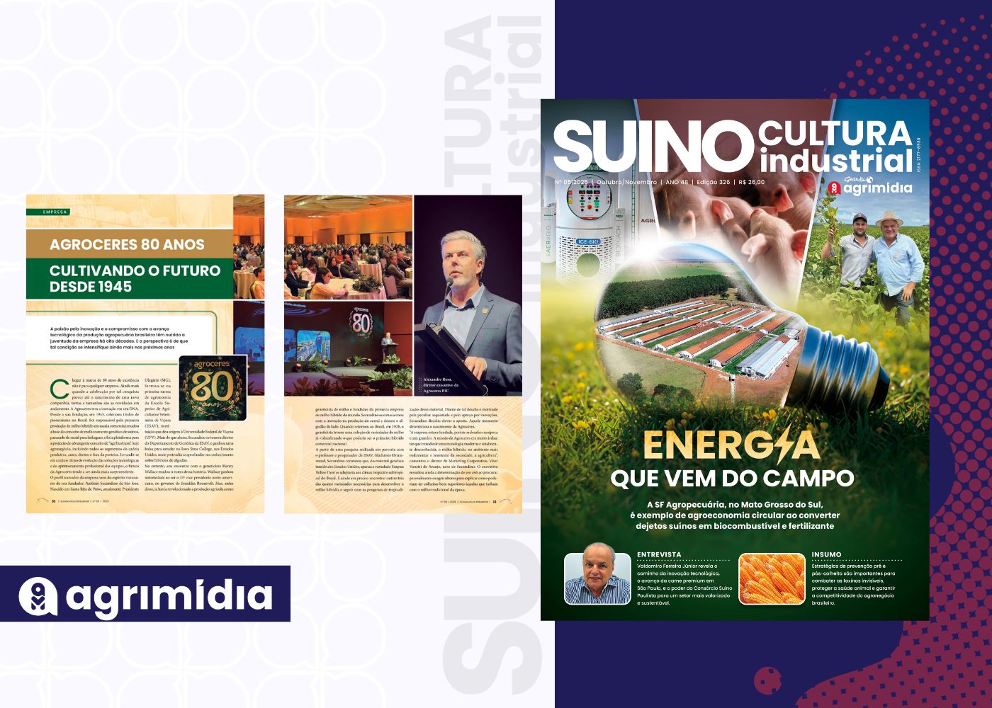 Agroceres 80 anos: Cultivando o futuro desde 1945 na Suinocultura Industrial de Novembro Agroceres 80 anos: Cultivando o futuro desde 1945 na Suinocultura Industrial de Novembro