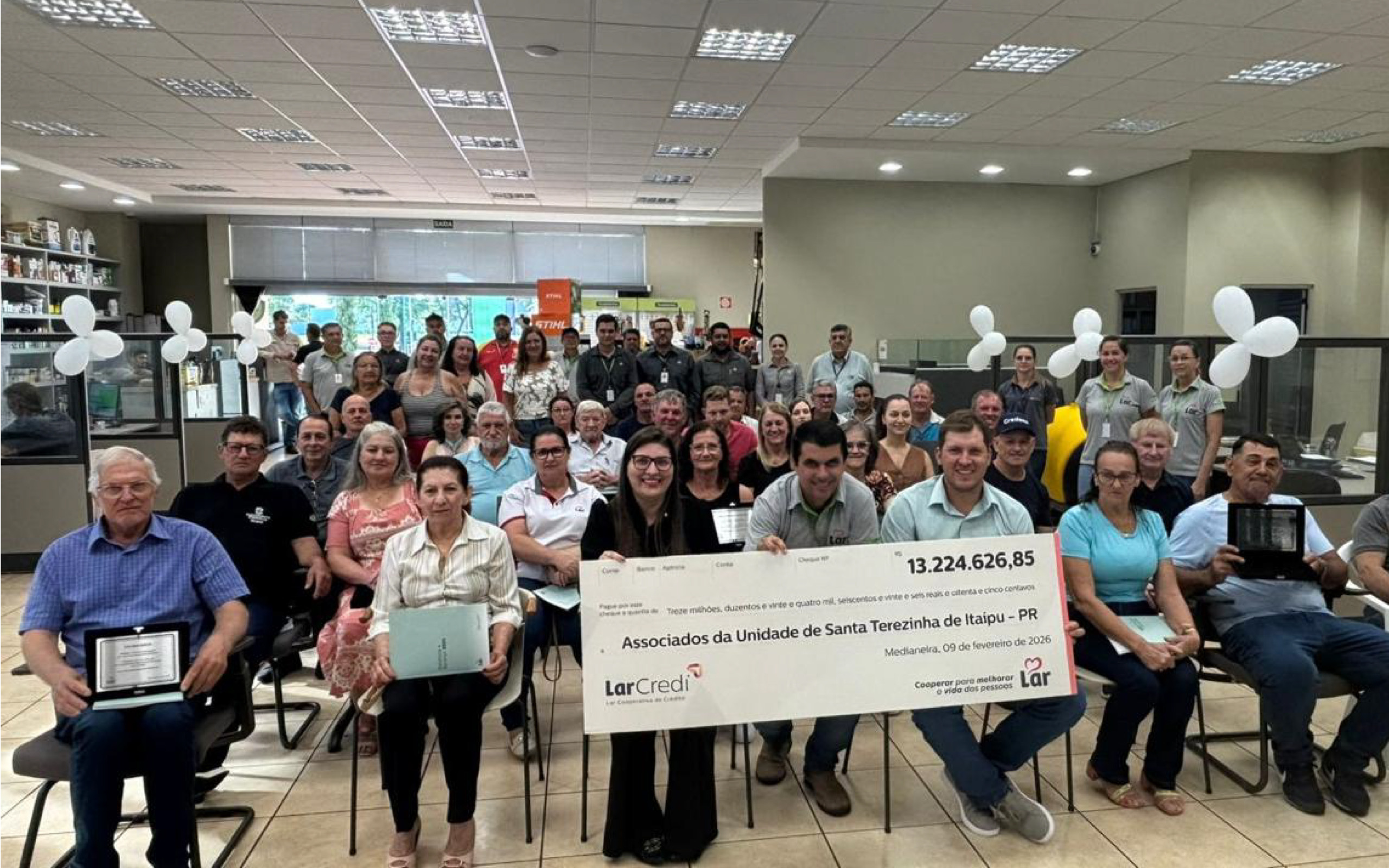 Lar Cooperativa distribui R$ 335,9 milhões aos associados e registra desempenho histórico em 2025